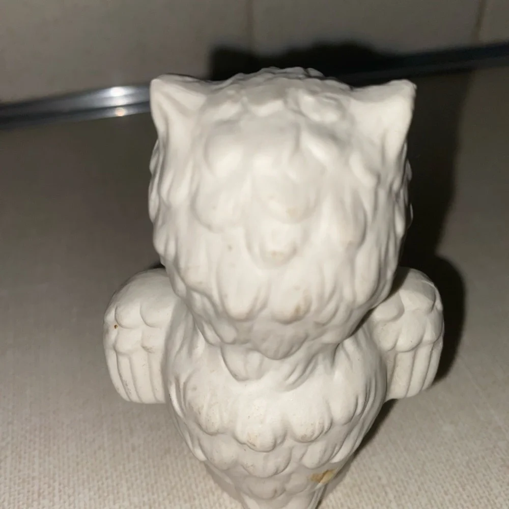 Vintage Goebel‎ 1973 White Owl Figurine Bisque Porcelain Glass Eyes W. Germany